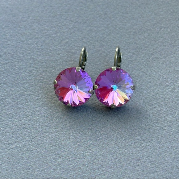 Elegant Pink Crystal Earrings - Picture 1 of 1